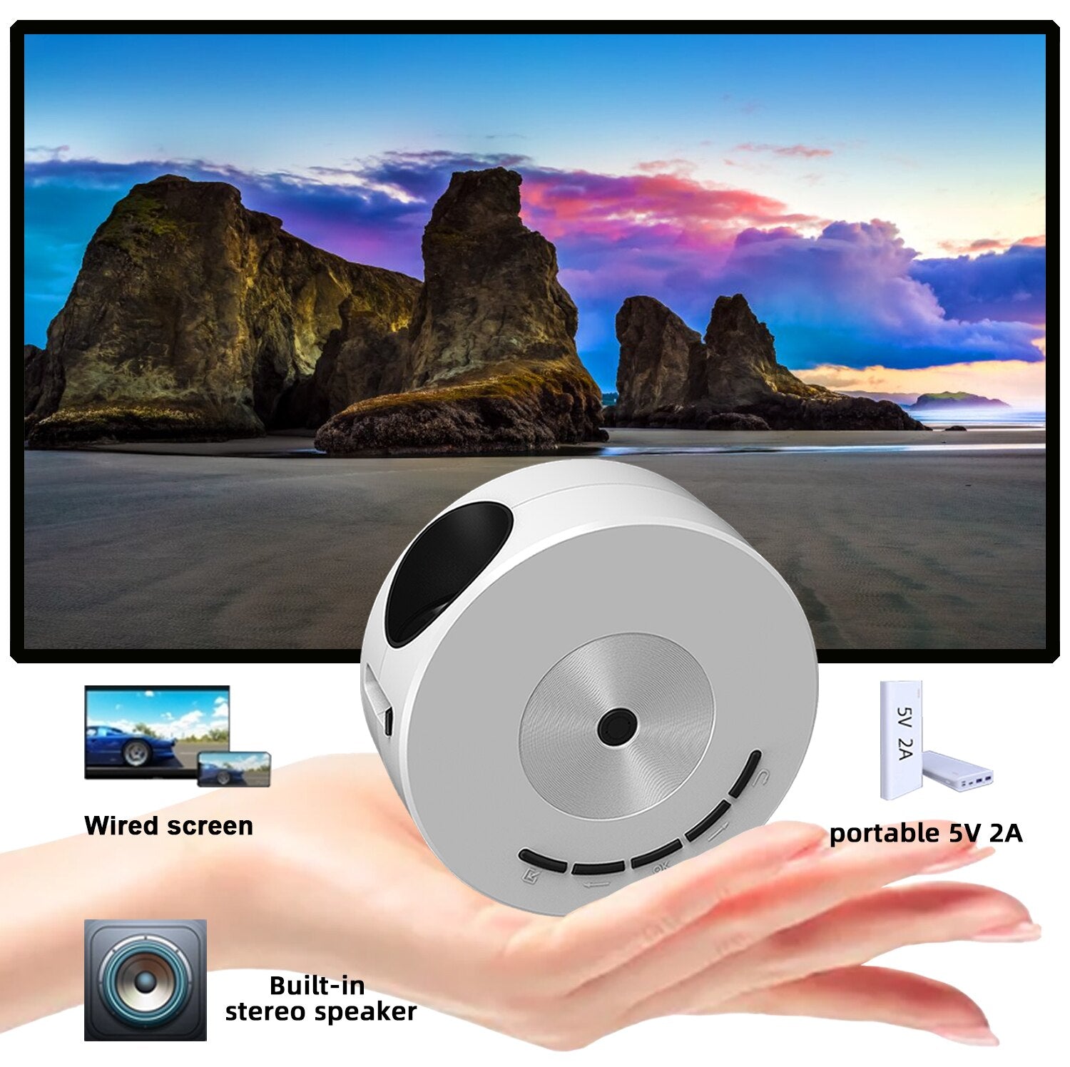 Mini Mobile Projector Palm Sized