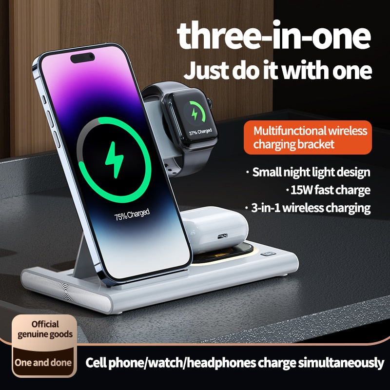 3 in 1 30W Wireless Charger Stand For iPhone