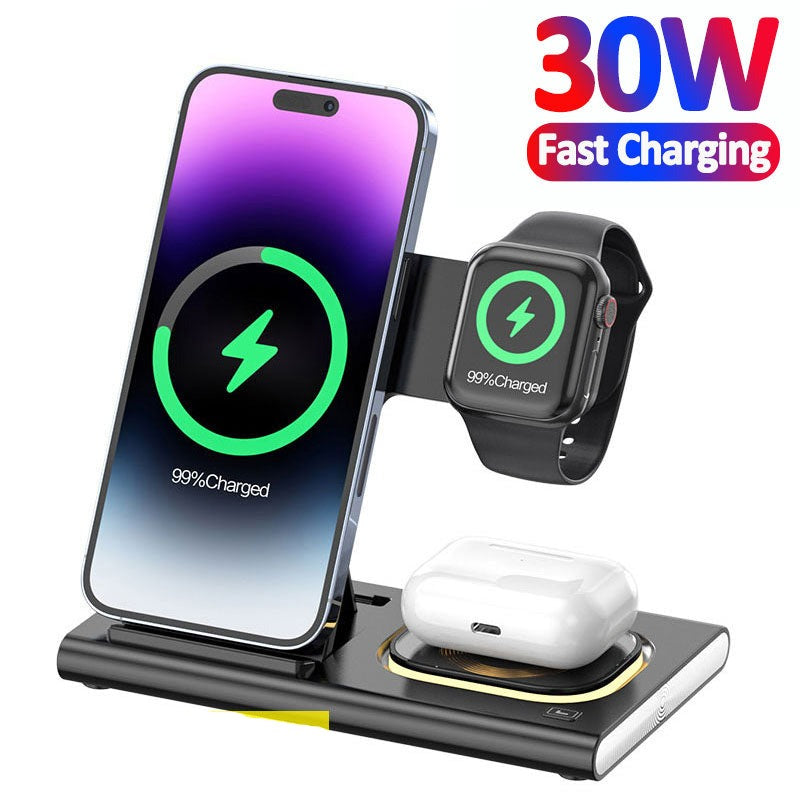 3 in 1 30W Wireless Charger Stand For iPhone