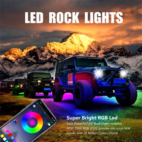 RGB LED Rock Lights Kit