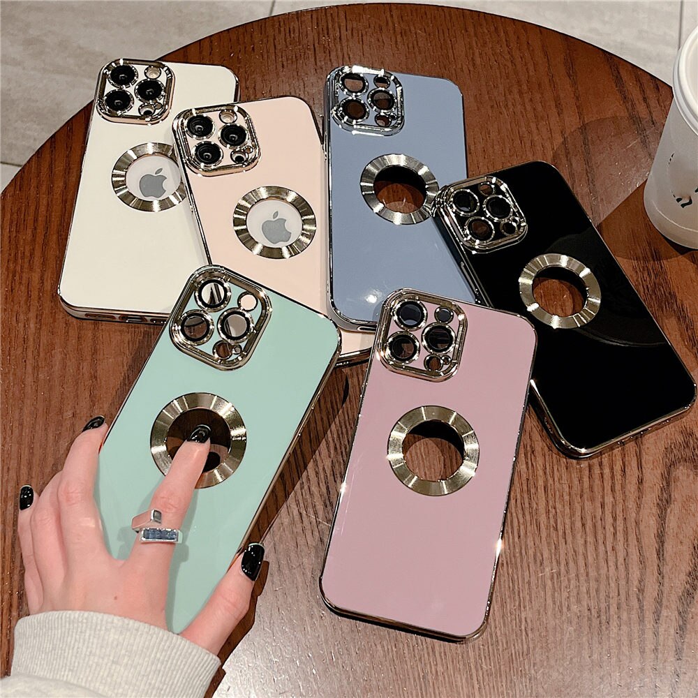 Luxury Plating Case With Glass Lens For iPhone 12,11 and 13 Pro Max